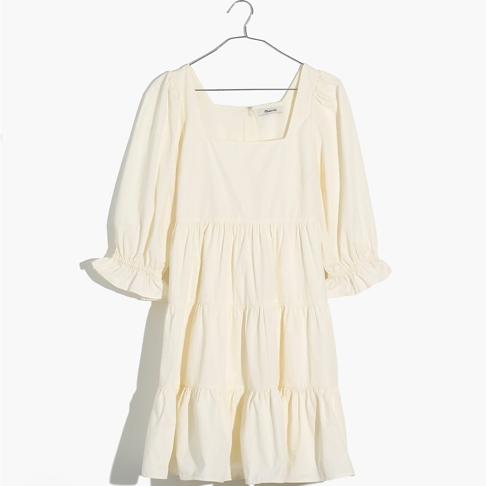 Madewell Square Neck Babydoll Dress in Ivory